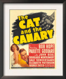 The Cat and the Canary, Paulette Goddard, Bob Hope on Window Card, 1939 Print