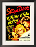 Stage Door, Adolphe Menjou, Ginger Rogers, Katharine Hepburn on Midget Window Card, 1937 Posters