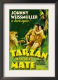 Tarzan and His Mate, Johnny Weissmuller, Maureen O'sullivan, 1934 Posters
