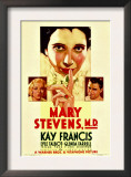 Mary Stevens, M.D., Glenda Farrell, Kay Francis, Lyle Talbot on Midget Window Card, 1933 Posters