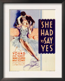 She Had to Say Yes, Lyle Talbot, Loretta Young on Midget Window Card, 1933 Prints