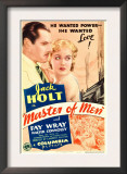 Master of Men, Jack Holt, Fay Wray on Midget Window Card, 1933 Posters