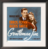 Gentleman Jim, Errol Flynn, Alexis Smith on Window Card, 1942 Prints