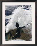 Satellite View of Scandinavia Prints by Stocktrek Images 