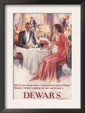 Dewar's, Whiskey Alcohol Dinners, UK, 1930 Prints