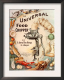 Food Choppers Mincers the Universal Cooking Appliances Gadgets, USA, 1890 Posters