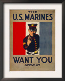 The U.S. Marines Want You, circa 1917 Art by Charles Buckles Falls