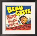 Beau Geste, Gary Cooper on Jumbo Window Card, 1939 Arte