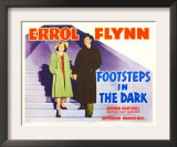 Footsteps in the Dark, Brenda Marshall, Errol Flynn, 1941 Poster