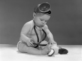 Baby Dressed in Diaper Stethoscope and Opthalmoscope Photographic Print by H. Armstrong Roberts