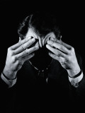 Shadowed Man With Headache, Holding Forehead Photographic Print by H. Armstrong Roberts