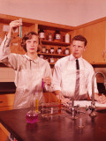 Students Conducting Chemistry Experiment Photographic Print by H. Armstrong Roberts