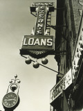 Pawnbrokers Signs Outside Shop, Low Angle View Photographic Print by George Marks