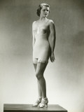 Fashion Model Wearing Old Fashioned Underwear Photographic Print by George Marks