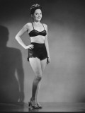 Woman in Black Underwear Posing in Studio, Portrait Photographic Print by George Marks
