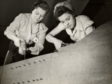 Women Working on WWII Aircraft Assembly Photographic Print by George Marks