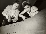 Women Working on WWII Aircraft Assembly Photographic Print by George Marks