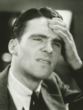 Young Businessman With Headache, Close-Up Photographic Print by George Marks