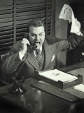 Angry Businessman Inside Office Photographic Print by George Marks