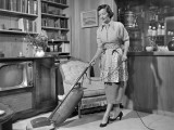 Apron Housewife Vacuuming Den Photographic Print by George Marks Apron Housewife Vacuuming Den Photographic Print by George Marks