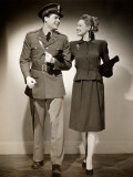Woman With U S Army Officer Photographic Print by George Marks