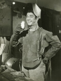Portrait of Welder Drinking Yogurt Photographic Print by George Marks