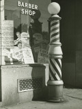 Striped Barber Pole Outside Shop Photographic Print by George Marks