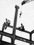 Men at Construction Site Photographic Print by George Marks