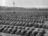 Parking Lot at Car Factory Photographic Print by George Marks