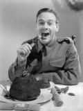 Eating Pudding Photographic Print