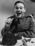 Eating Pudding Photographic Print