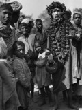 Group of Children and Hindu Beggars, India Photographic Print by Charles Phelps Cushing