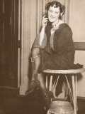 Woman Wearing Radio Headphones, Portrait Photographie
