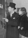 Couple in Formal Wear Showing Pass To Man at Speakeasy Door Photographic Print