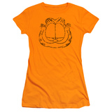 Juniors: Garfield-Smirking Distressed T-shirts
