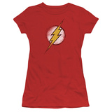Juniors: Justice League America-Destroyed Flash Logo T-shirts