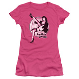 Juniors: Bettie Page-Gam Guitar T-Shirt