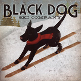 Black Dog Ski Posters par Ryan Fowler