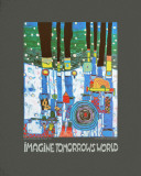 Imagine Tomorrows World (blue) Affiches par Friedensreich Hundertwasser