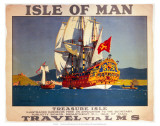 Isle of Man, Treasure Isle, LMS, c.1923-1947 Posters par Norman Wilkinson