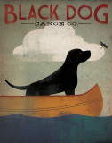 Black Dog Canoe Affiches par Ryan Fowler