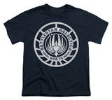 Youth: Long Sleeve: Battle Star Galactica-Scratched BSG Logo T-shirts