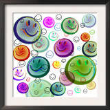 Floating Smiley Faces Posters