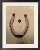 Lucky Horse Shoe on Dusty Rose Metallic IV Posters