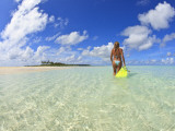 Rear View of Woman With Mask, Kadhdhoo Island, Laamu Atoll, Southern Maldives Photographic Print by Stuart Westmorland