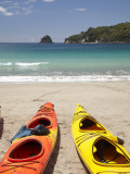 Kayaks on Beach, Hahei, Coromandel Peninsula, North Island, New Zealand Photographic Print by David Wall