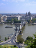 Szechenyi Lanchid Chain Bridge, Danube River, Budapest, Hungary Photographic Print by Jim Engelbrecht