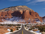 Route 24 in Winter, Capitol Reef National Park, Torrey, Utah, USA Photographic Print by Walter Bibikow