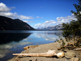 Teslin Lake Along the Alaska Highway With Big Salmon Range of Pelly Mountains, Canada Photographic Print by Bernard Friel
