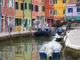 Colorful Burano City Homes Reflecting in the Canal, Italy Photographic Print by Terry Eggers